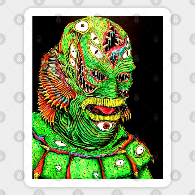 Creature from the lagoon Sticker by Robisrael